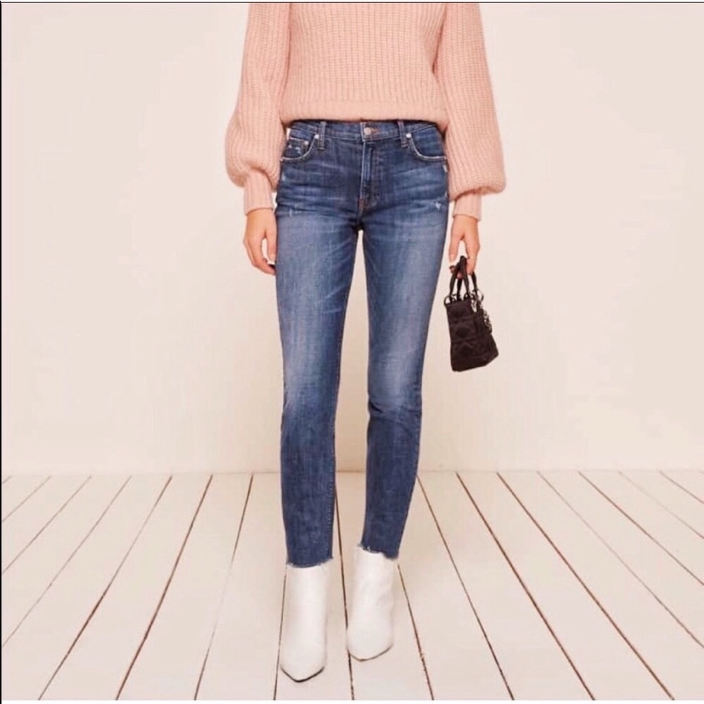 Reformation Camille High Raw Hem Cigarette Jeans